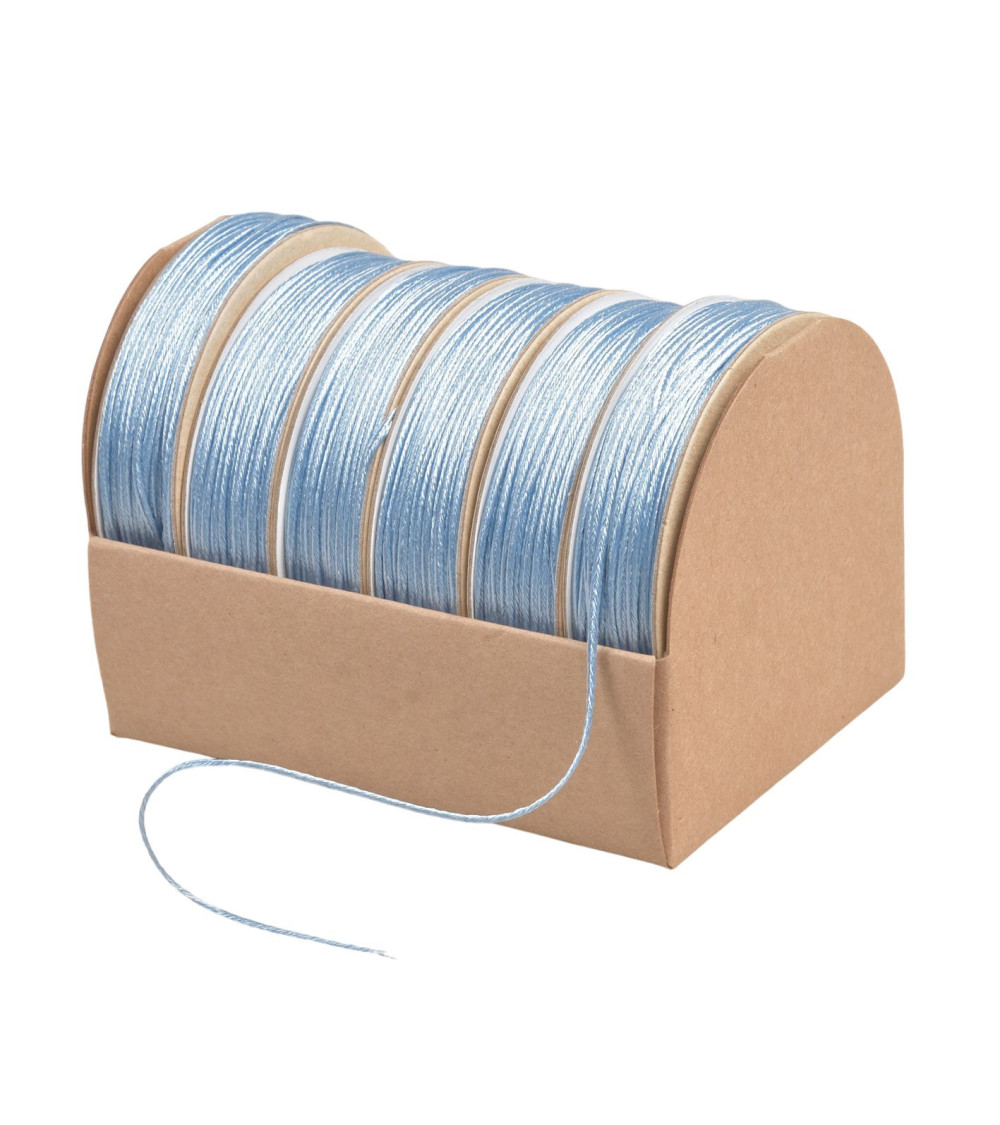 10m spool of embroidery cord 2mm light blue