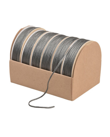 10 m Spule Stickschnur 2 mm grau schwarz