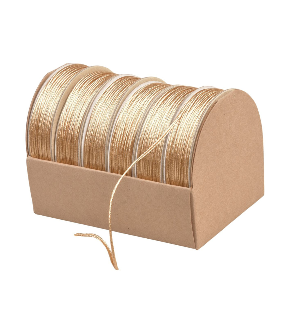 10m spool of embroidery cord 2mm dark beige