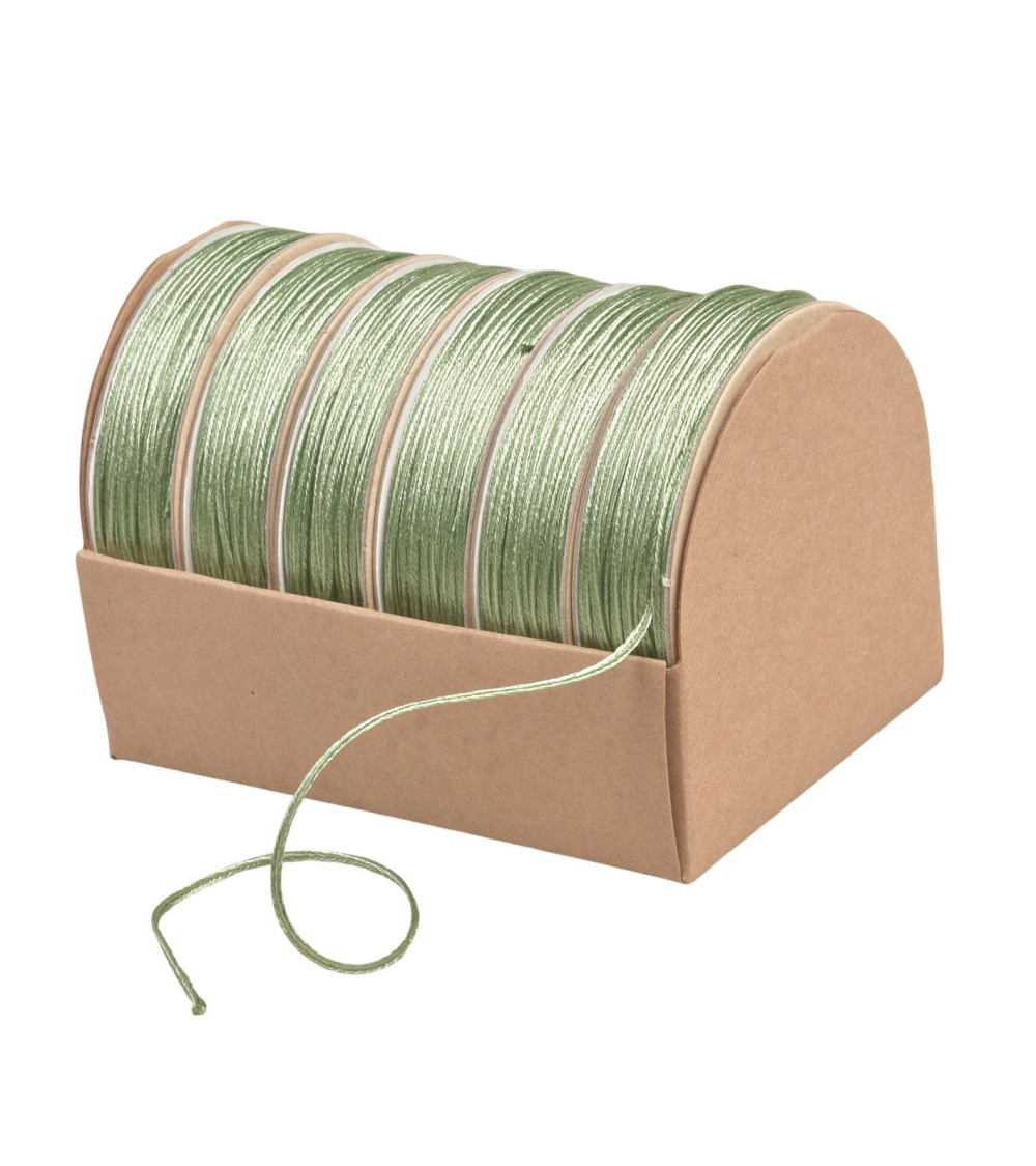 Bobina de 10m de hilo para bordar 2mm verde almendra