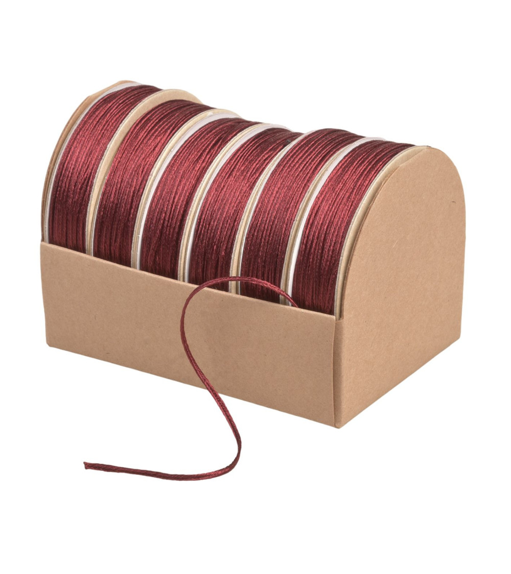 10m spool of 2mm burgundy embroidery cord