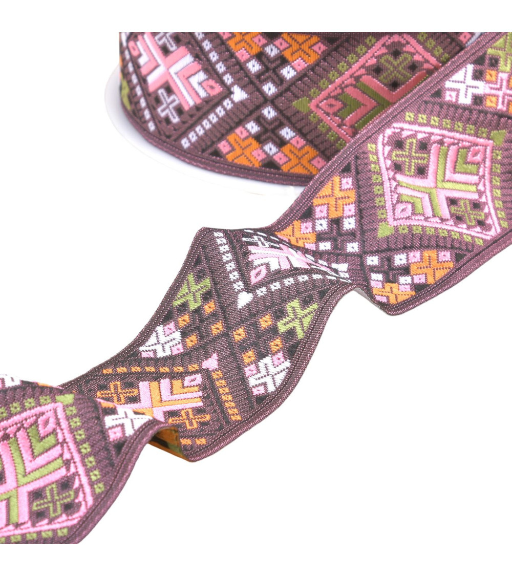 20m spool of old pink diamond jacquard braid