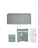 Pochette aiguilles à tricoter 43cmx20cm pois gris foncé