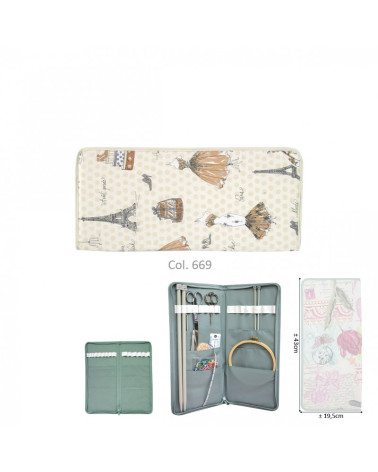Knitting needle holder 43cmx20cm romantic dress