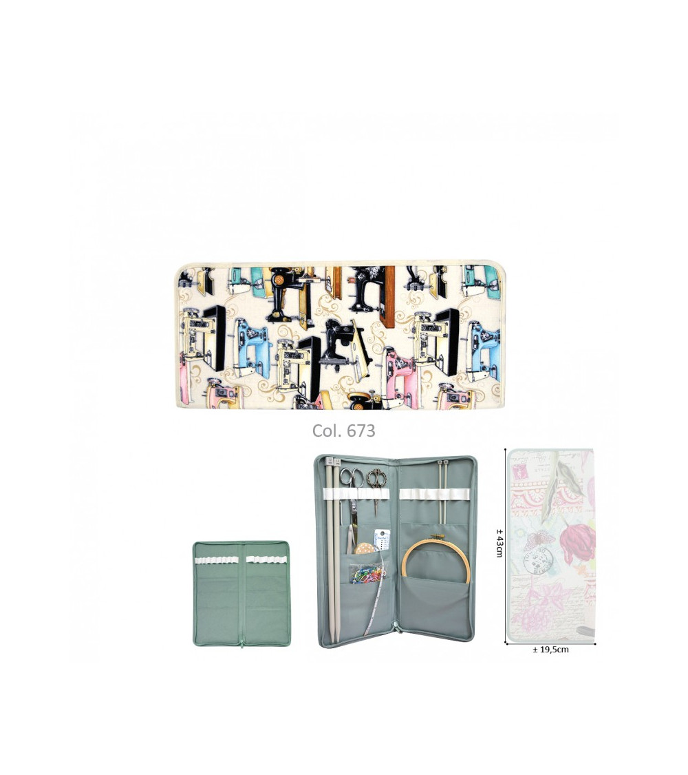 Knitting needle holder 43cmx20cm sewing machine white background