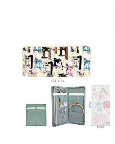 Knitting needle holder 43cmx20cm sewing machine white background