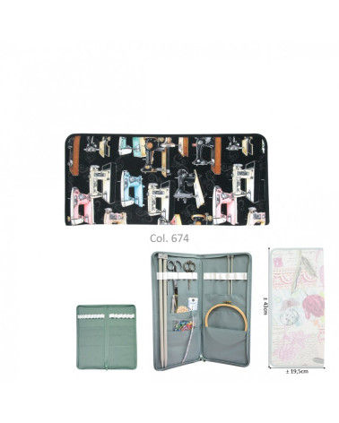 Knitting needle holder 43cmx20cm sewing machine black background