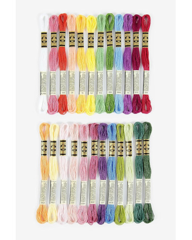 DMC - Mouliné Spécial thread assortment - Floral color, 100% cotton - 24 skeins of 4 meters