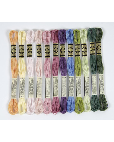 DMC - Mouliné Spécial thread assortment - Floral color, 100% cotton - 24 skeins of 4 meters