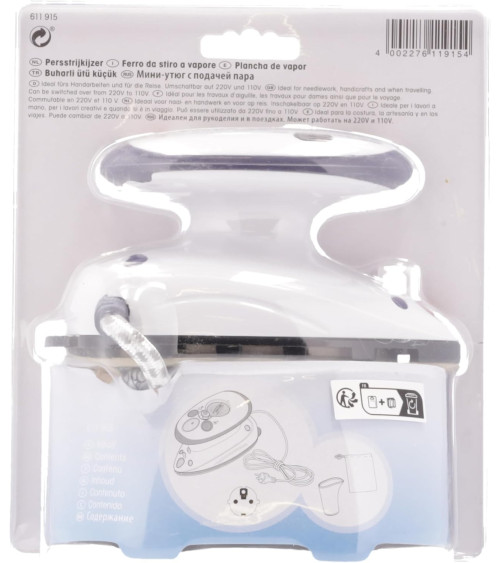 PRYM white mini steam iron