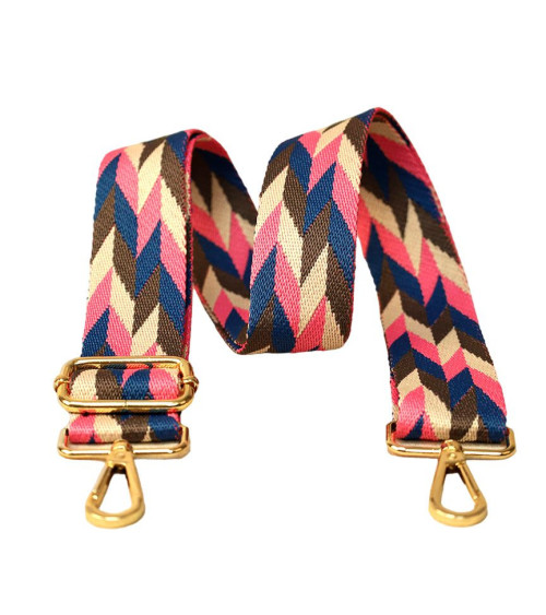 Shoulder strap strap geometric patterns 40x140cm pink and blue