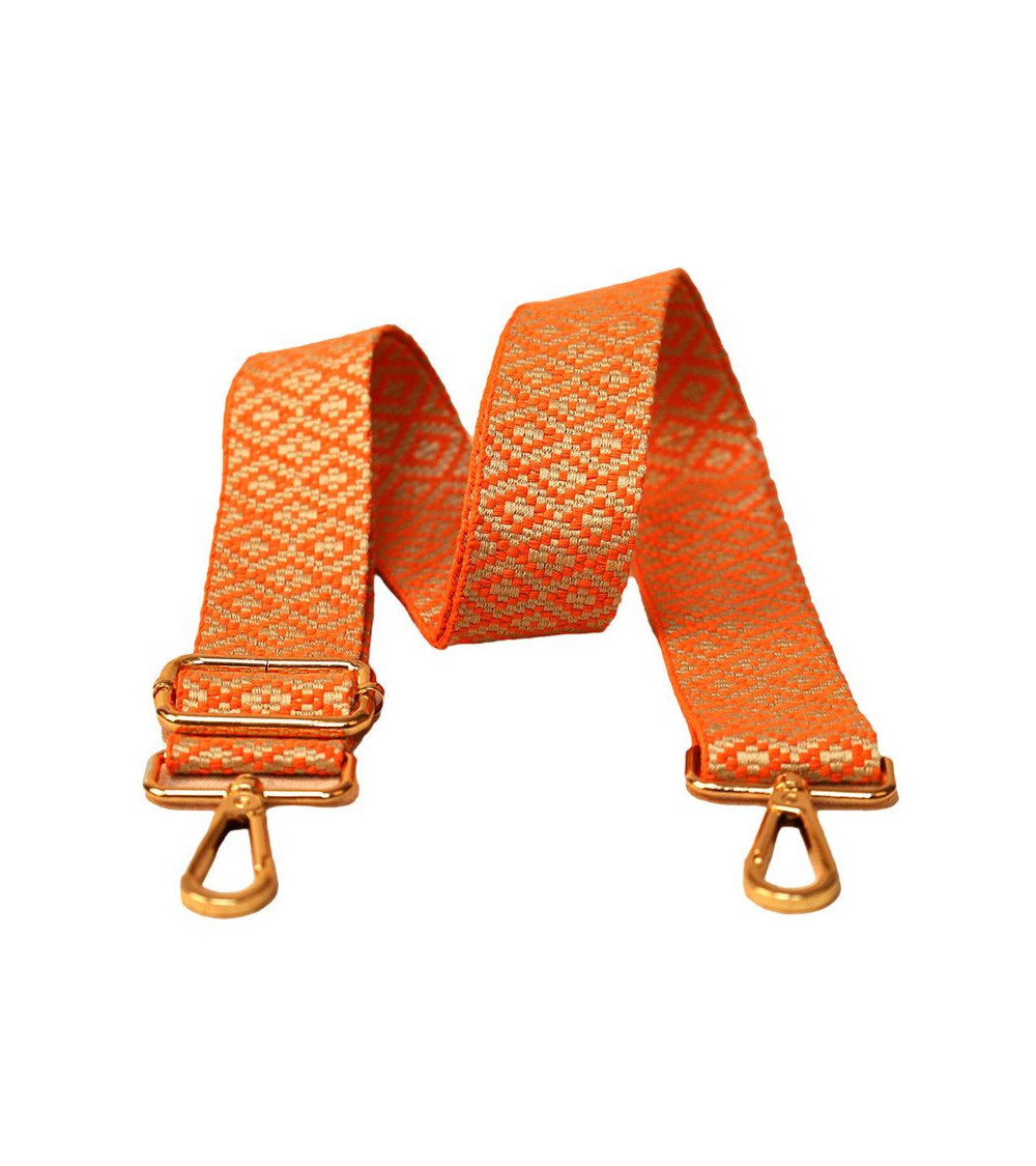 Diamond strap shoulder strap 40x140cm orange and beige
