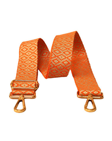 Diamond strap shoulder strap 40x140cm orange and beige