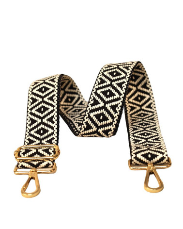 Diamond strap shoulder strap 40x140cm black