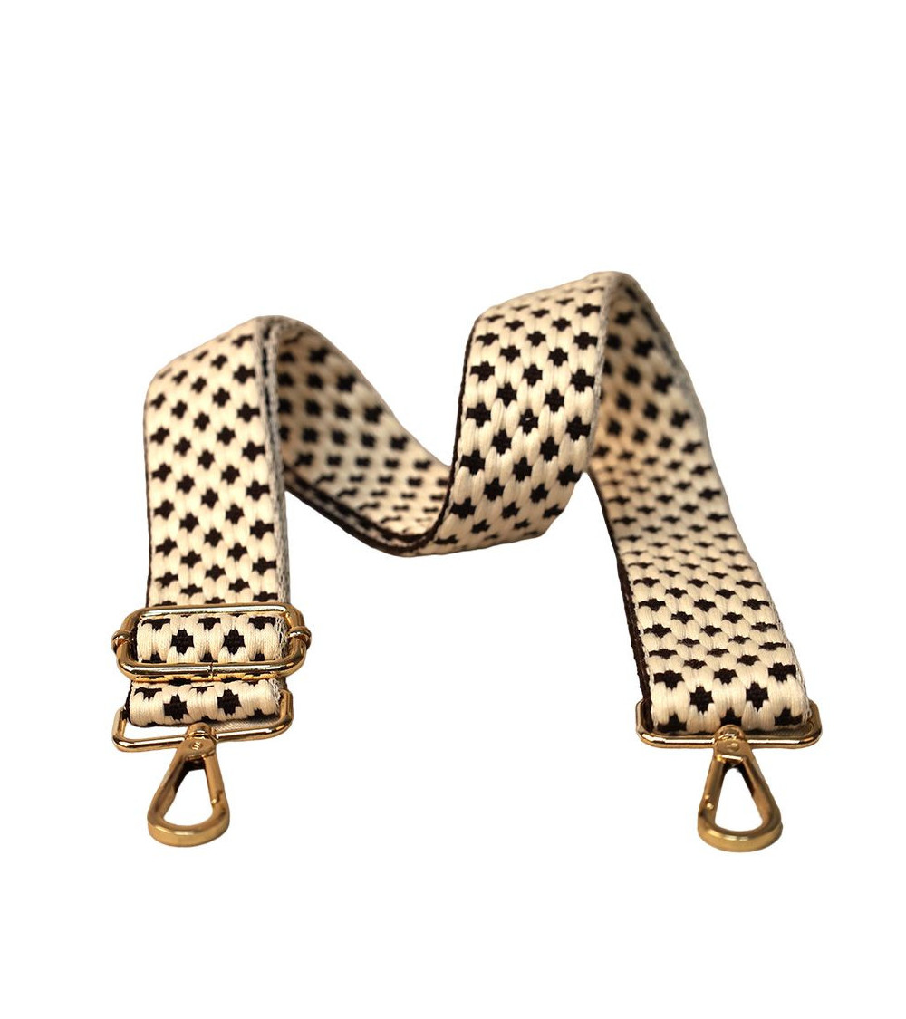 Tracolla Diamond Strap 40x140cm bianca/nera