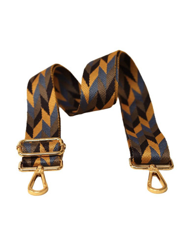 Geometric pattern strap shoulder strap 40x140cm blue