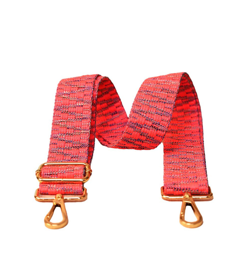 Geometric pattern strap shoulder strap 40x140cm fuchsia