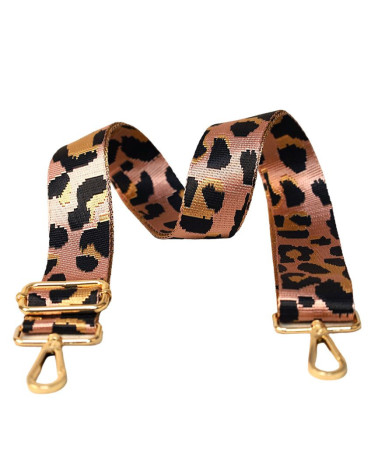 Tracolla con cinturino leopardato 40x140 cm rosa e nero