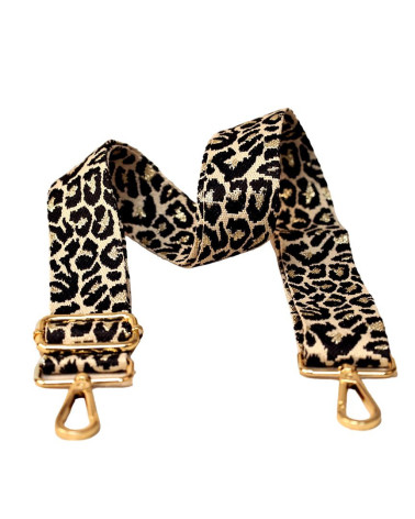 Shiny thread strap shoulder strap 40x140cm black white