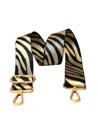 Shiny thread strap shoulder strap 40x140cm black white