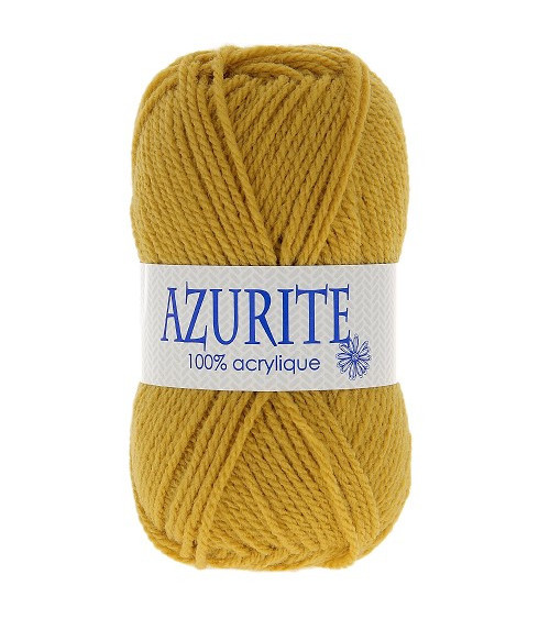 Lot de 10 pelotes de laine à tricoter Azurite 100% acrylique jaune moutarde 23245
