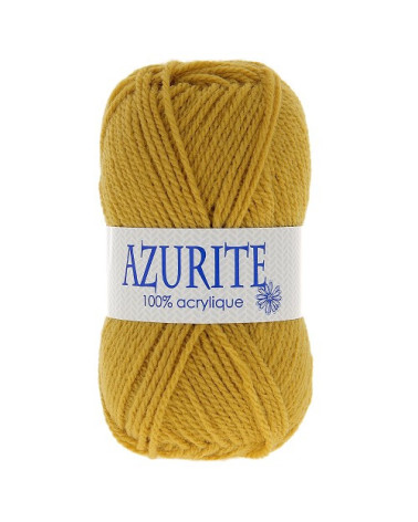 Lot de 10 pelotes de laine à tricoter Azurite 100% acrylique jaune moutarde 23245