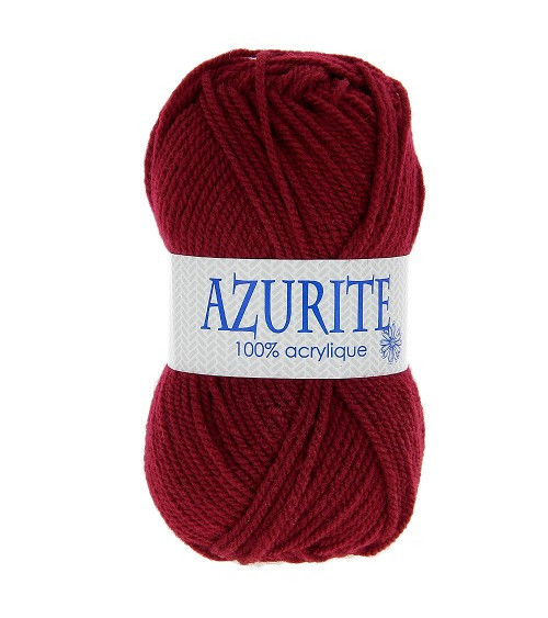 Packung mit 10 Knäueln Azurite-Strickwolle, 100 % Acryl, rouge bordeaux 3025