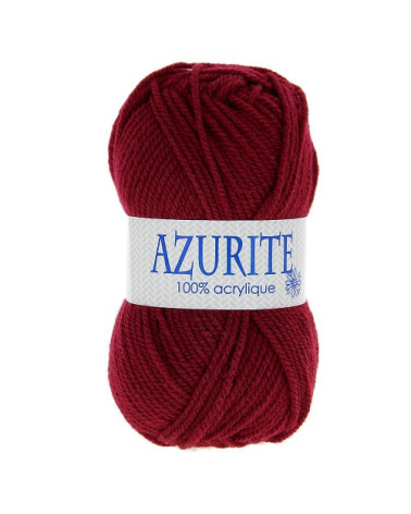 Packung mit 10 Knäueln Azurite-Strickwolle, 100 % Acryl, rouge bordeaux 3025