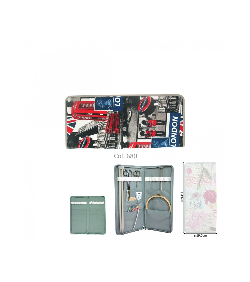Knitting needle holder 43cmx20cm London