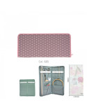 Pochette aiguilles à tricoter 43cmx20cm étoiles roses