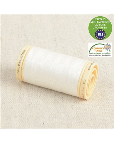 Bobine de fil Coton Pima Oeko Tex 600m blanc neige