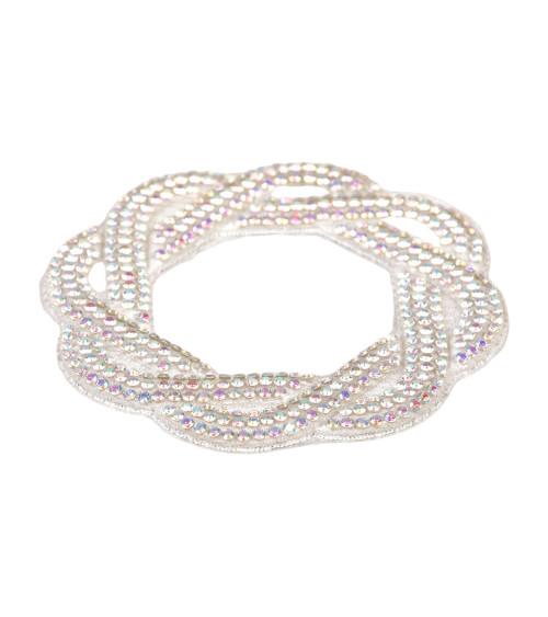 Perline termoadesive con motivo intrecciato 60 mm argento