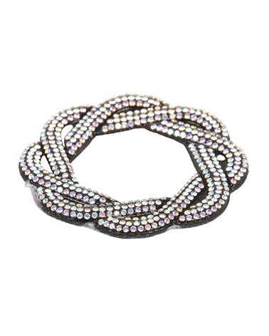 Motif entrelacs perles thermocollant 60mm noir