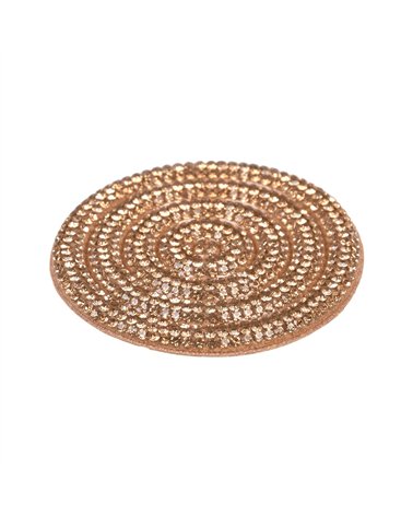 Motif cercles perles thermocollant 60mm or