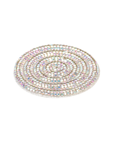 Circle pattern iron-on beads 60mm silver