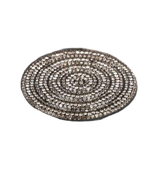 Circle pattern iron-on beads 60mm black