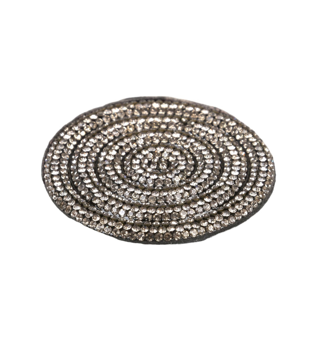 Circle pattern iron-on beads 60mm black