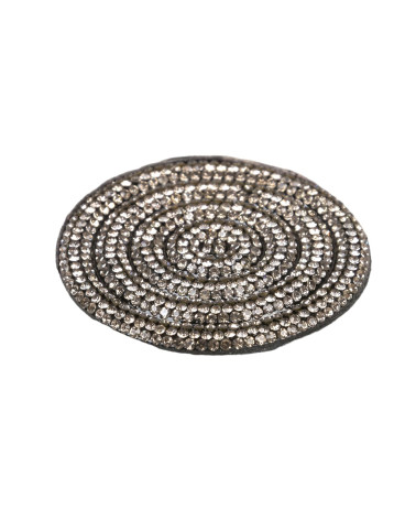 Circle pattern iron-on beads 60mm black