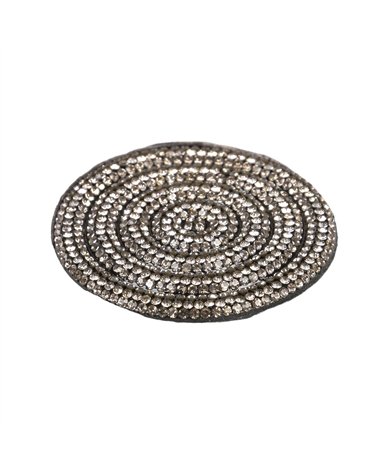 Motif cercles perles thermocollant 60mm noir