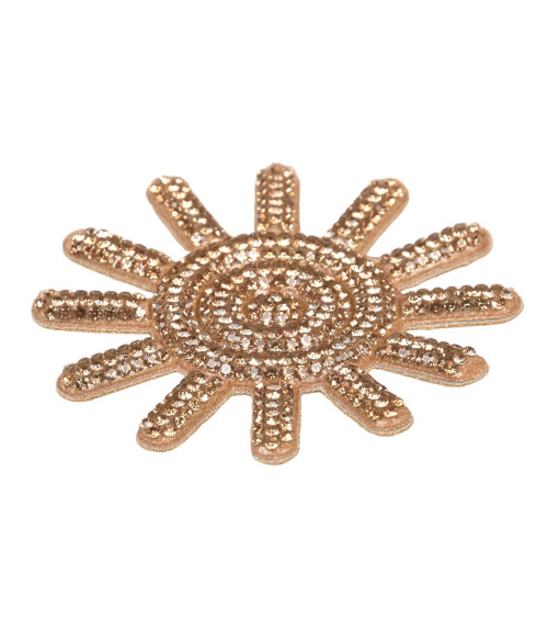 Sun pattern iron-on beads 65mm gold