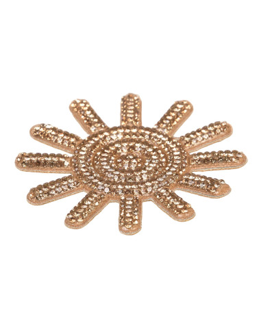 Perline termoadesive con motivo sole 65mm oro