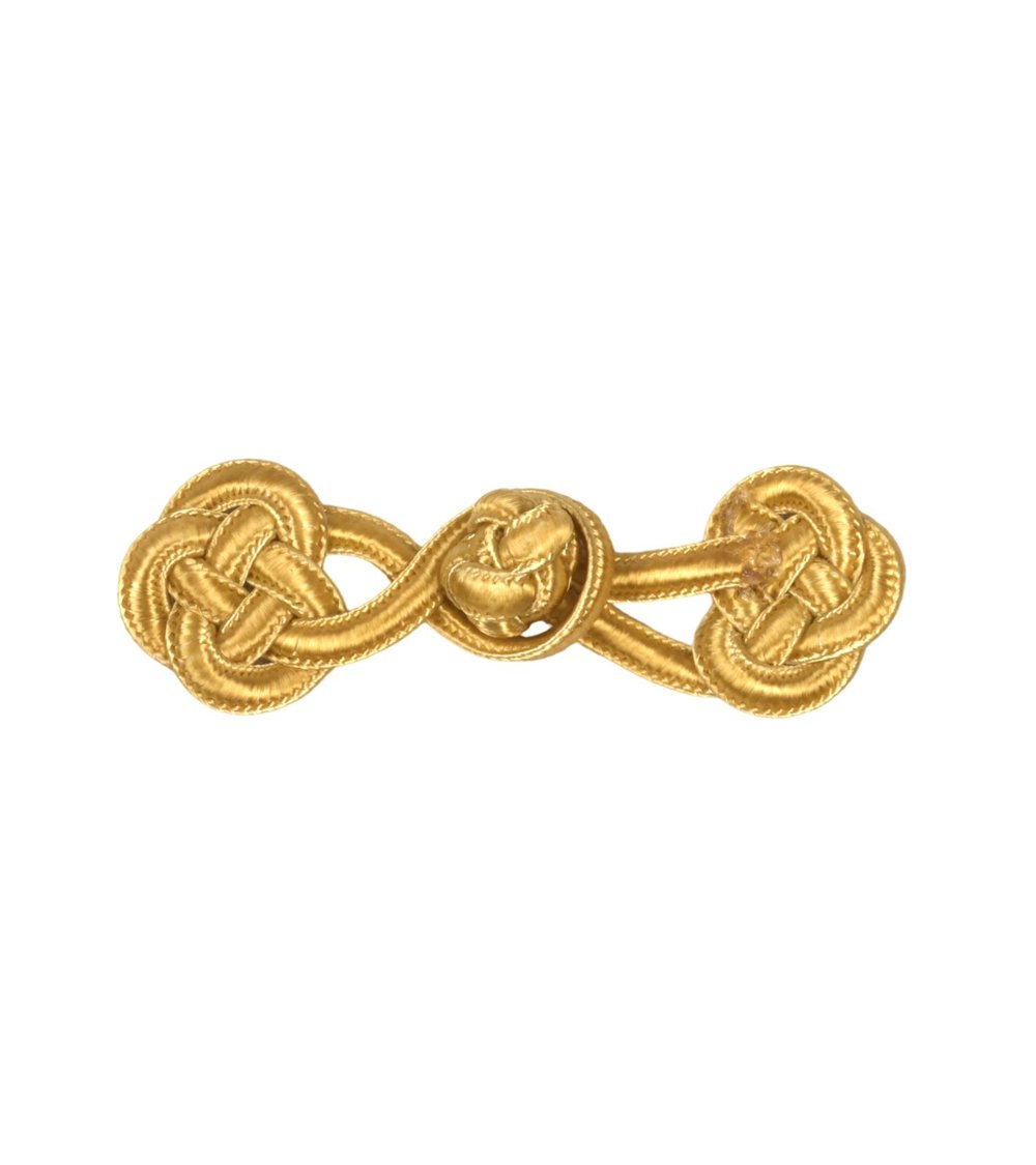 Brandebourg textile 75mm jaune maïs