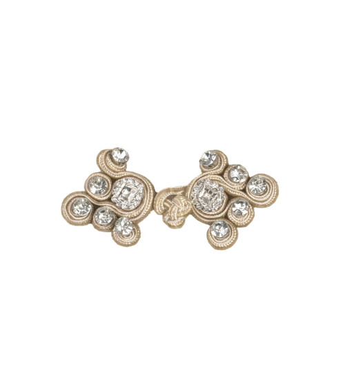 Brandenburg textile rhinestones 75mm beige