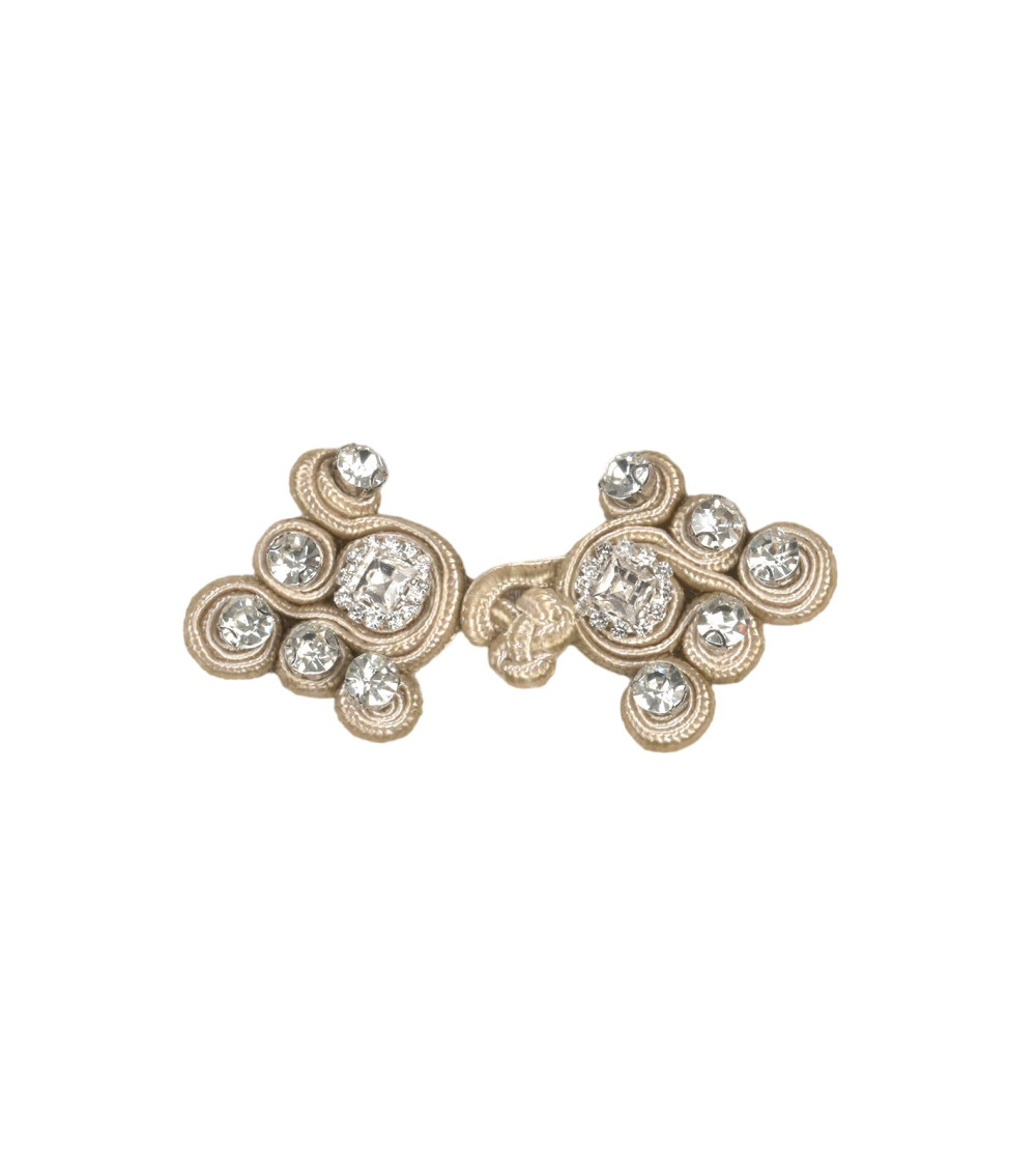 Brandenburg textile rhinestones 75mm beige