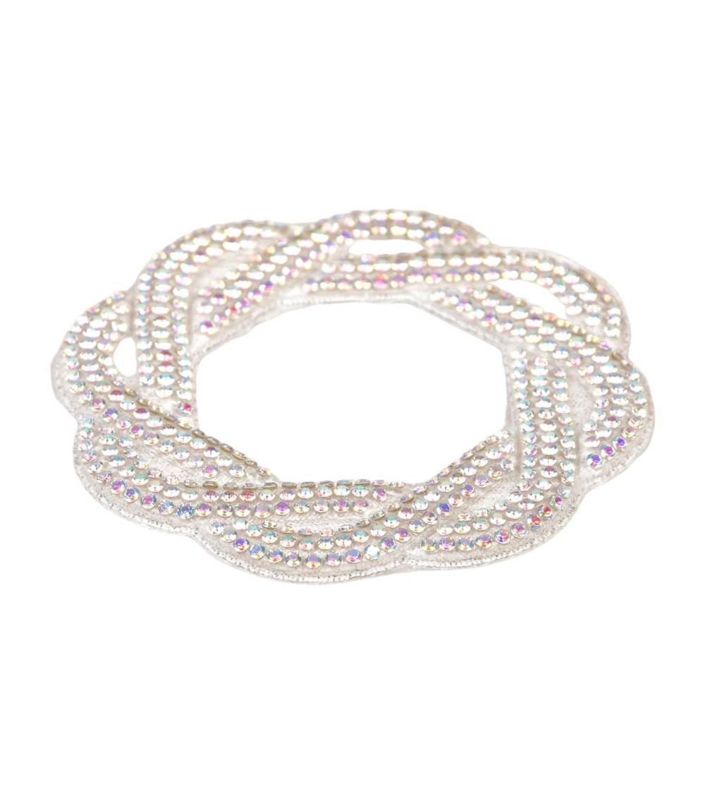 Juego de 3 patrones entrelazados cuentas termoadhesivas 60 mm plateado