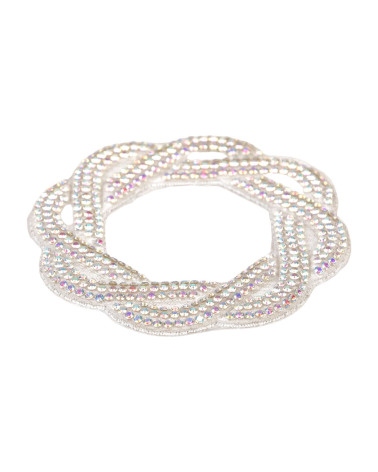 Set of 3 interlacing patterns iron-on beads 60mm silver