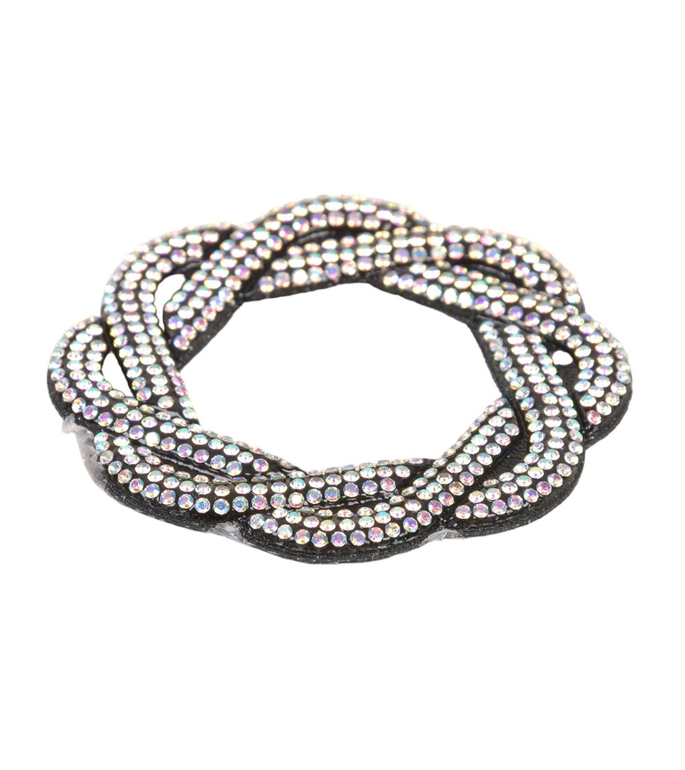 Set di 3 modelli di perline termoadesive intrecciate 60 mm nere