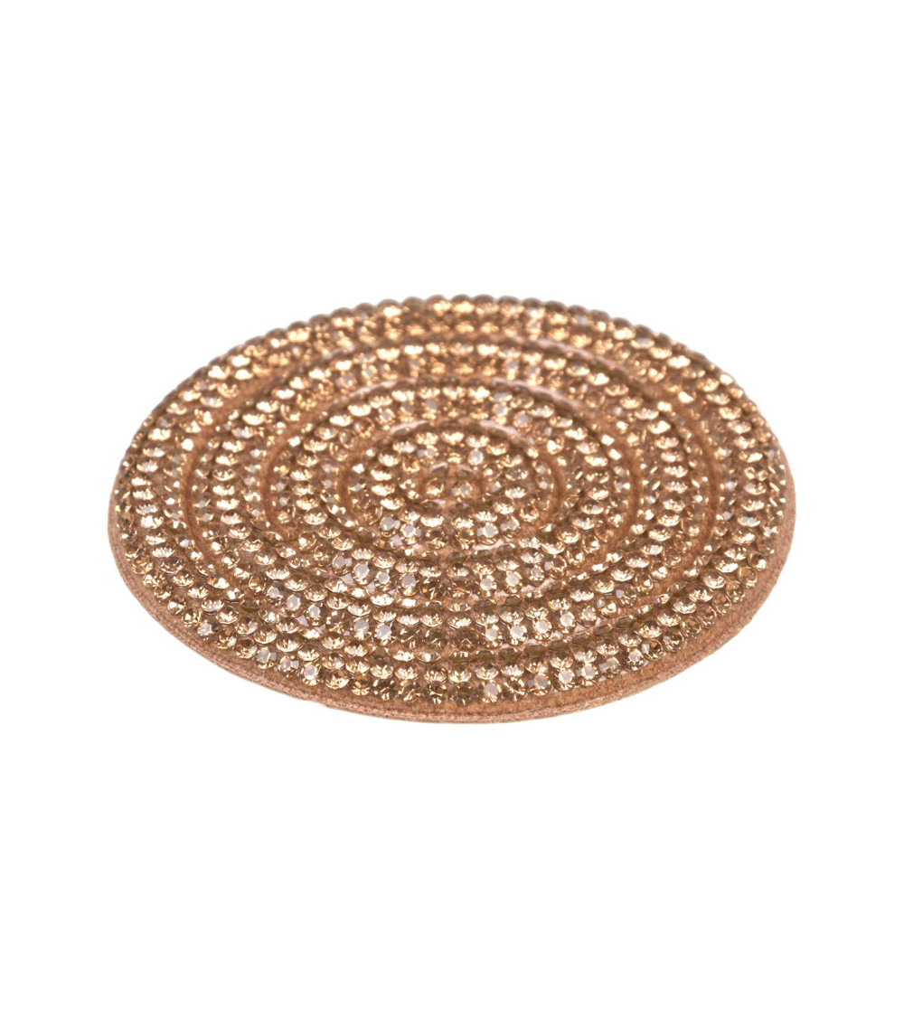 Set di 3 modelli di cerchi con perline termoadesive da 60 mm color oro