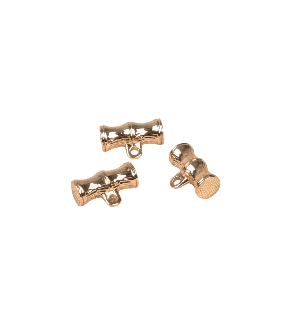 Set of 3 metal buttons mini buchette 14mm gold