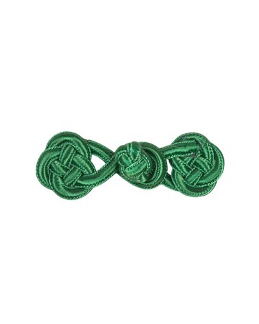 Lot de 5 brandebourgs textile 75mm vert sapin